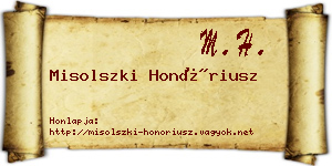 Misolszki Honóriusz névjegykártya